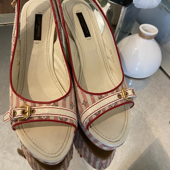 Authentic Louis Vuitton Anemone Slingback Wedges - Picture 2 of 9